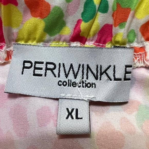 Periwinkle Colorful Spots‎ Season Bright and Embroidered Blouse. Size XL. - Picture 3 of 13
